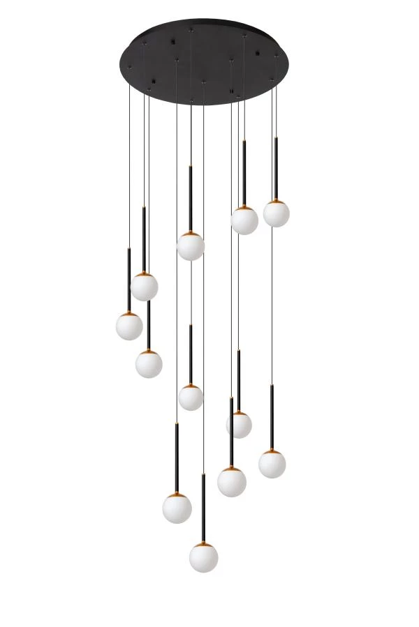 Lucide CALINA - Pendant light - Ø 69,9 cm - LED Dim. - 12x7,7W 2700K - Black - turned off